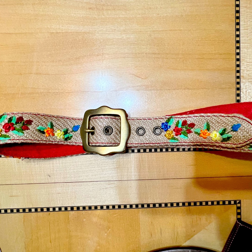 Lucky Brand Embroidered floral belt size 34